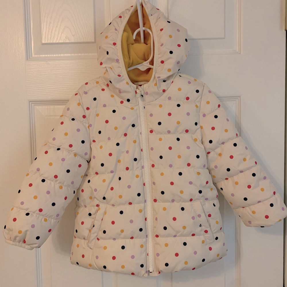 Polka Dot Puffer Coat